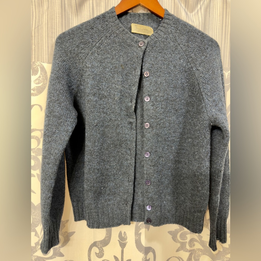 Vintage‎ Bernhard Altmann 100% Virgin Wool Cardigan Sweater Scotland Made Sz S